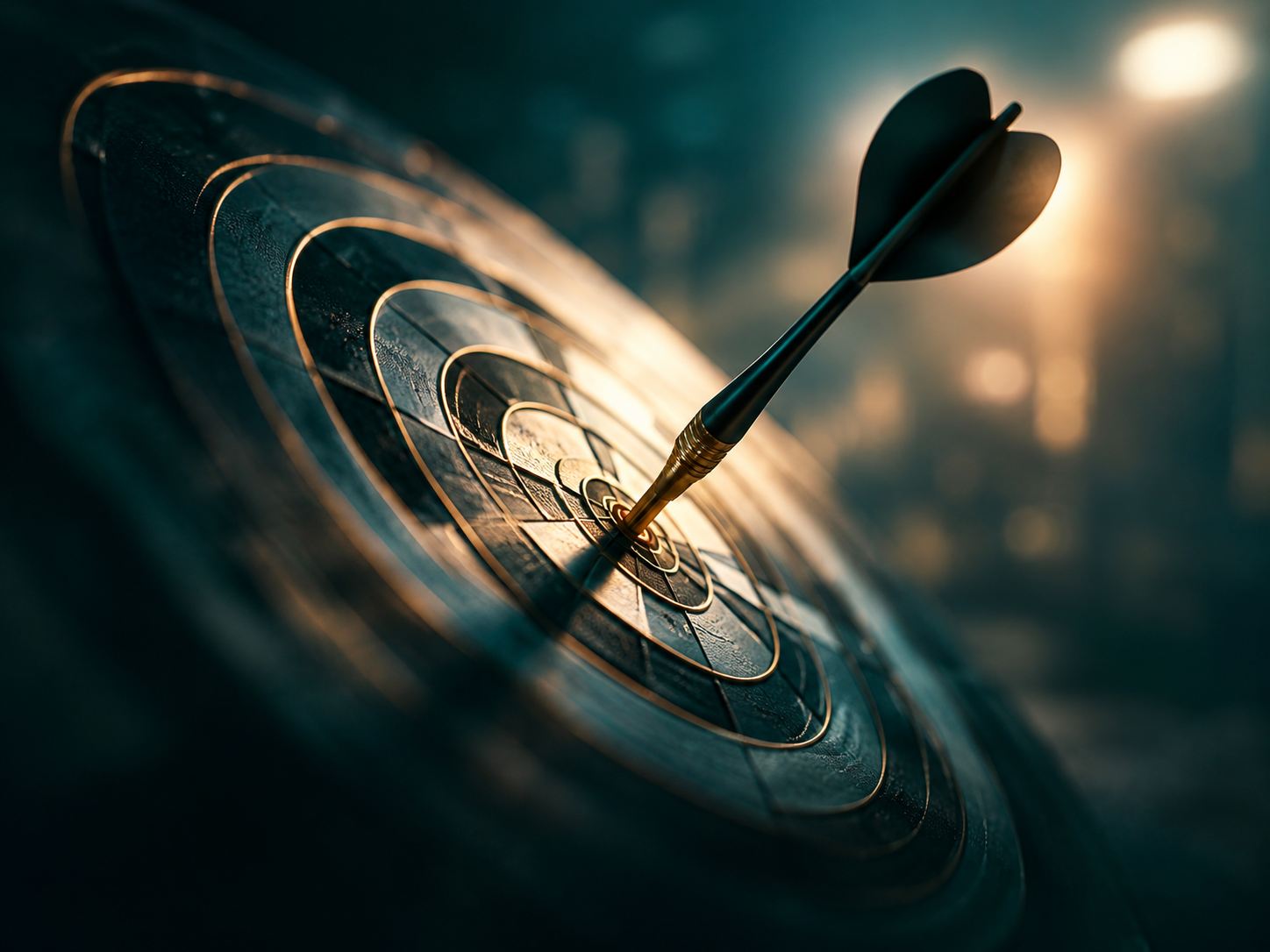 Dart hitting a target representing market positioning
