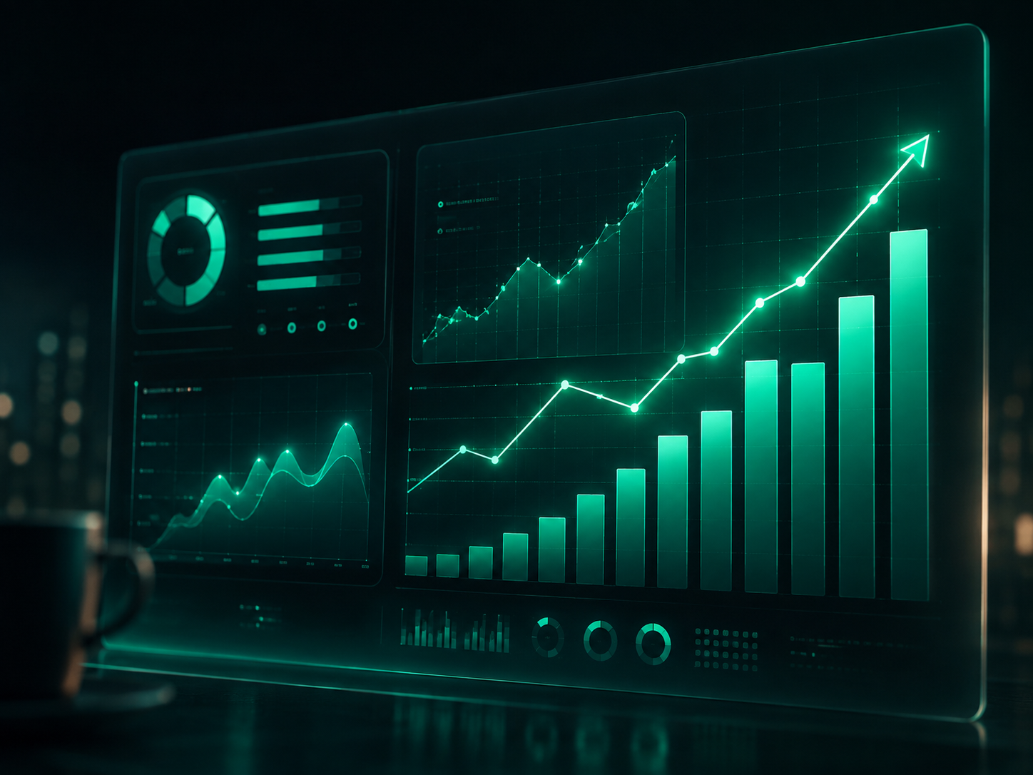 Analytics dashboard representing measurement and reporting